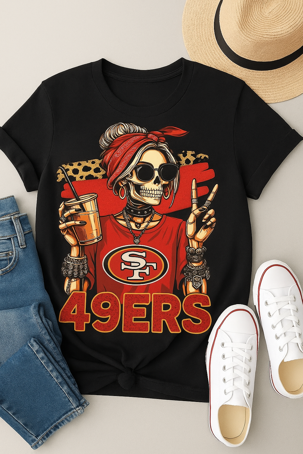 Peace, Love & Coffee Skull Tee