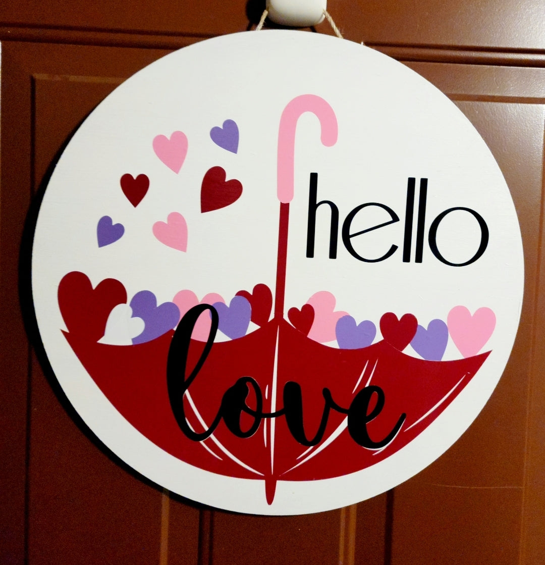 Hello Love Door Hanger